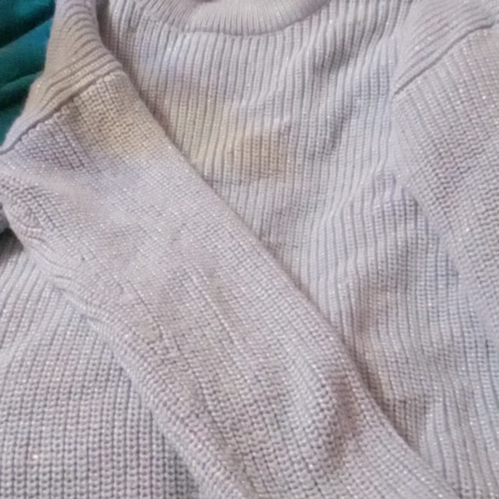 Micheal kors light blue turtleneck sweater with Rhinestones size medium new